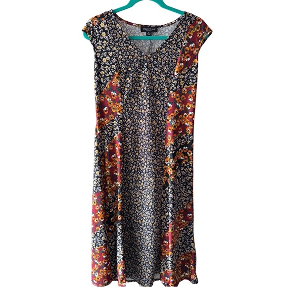 Perceptions Black and Orange Casual Sundress - Picture 1 of 6